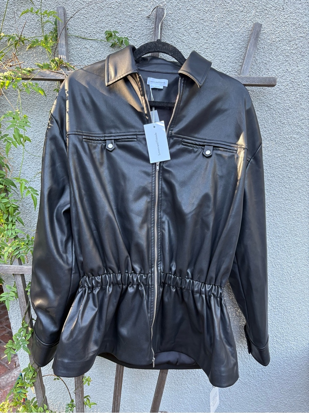Lovers + Friends Greta Faux Leather Jacket in Black New with Tags! - Picture 4 of 11